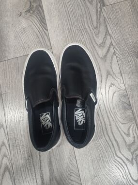 Vans Black Slip-On Perforated Skate Shoes with White Sole